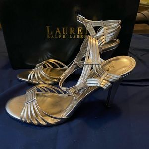 LAUREN RALPH LAUREN Strappy Metallic Heels